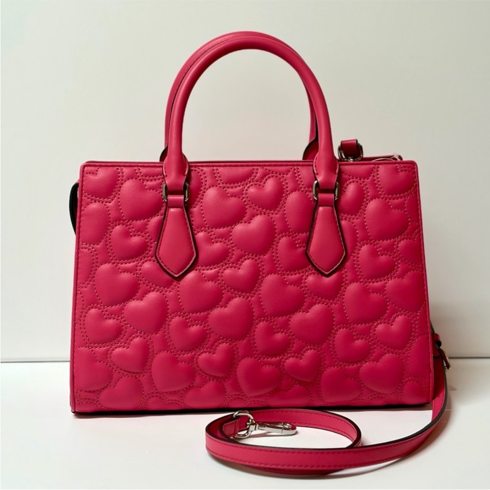 MICHAEL KORS Sheila Medium Heart Embroidered Satchel - Picture 7 of 15
